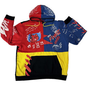 Streetwear Reason Sweatshirt Hoodie Graffiti HipHop Red Blue Flyest XXL Fleece